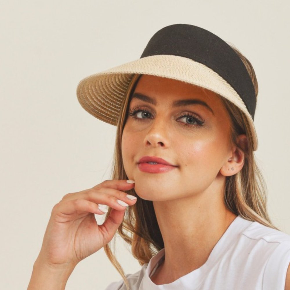 Paper Straw Roll Up Sun Visor